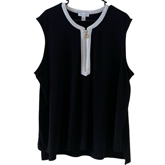 Calvin Klein Zipper Front Blouse - Picture 1 of 5
